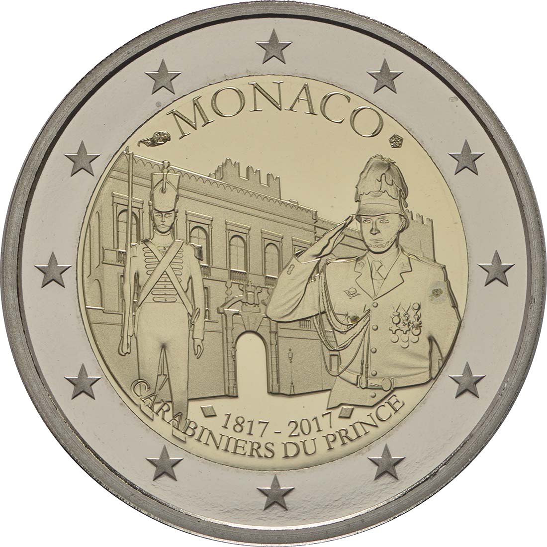Monaco 2017 200 Jahre Fürstliche Karabinierskompanie – Rückseite
