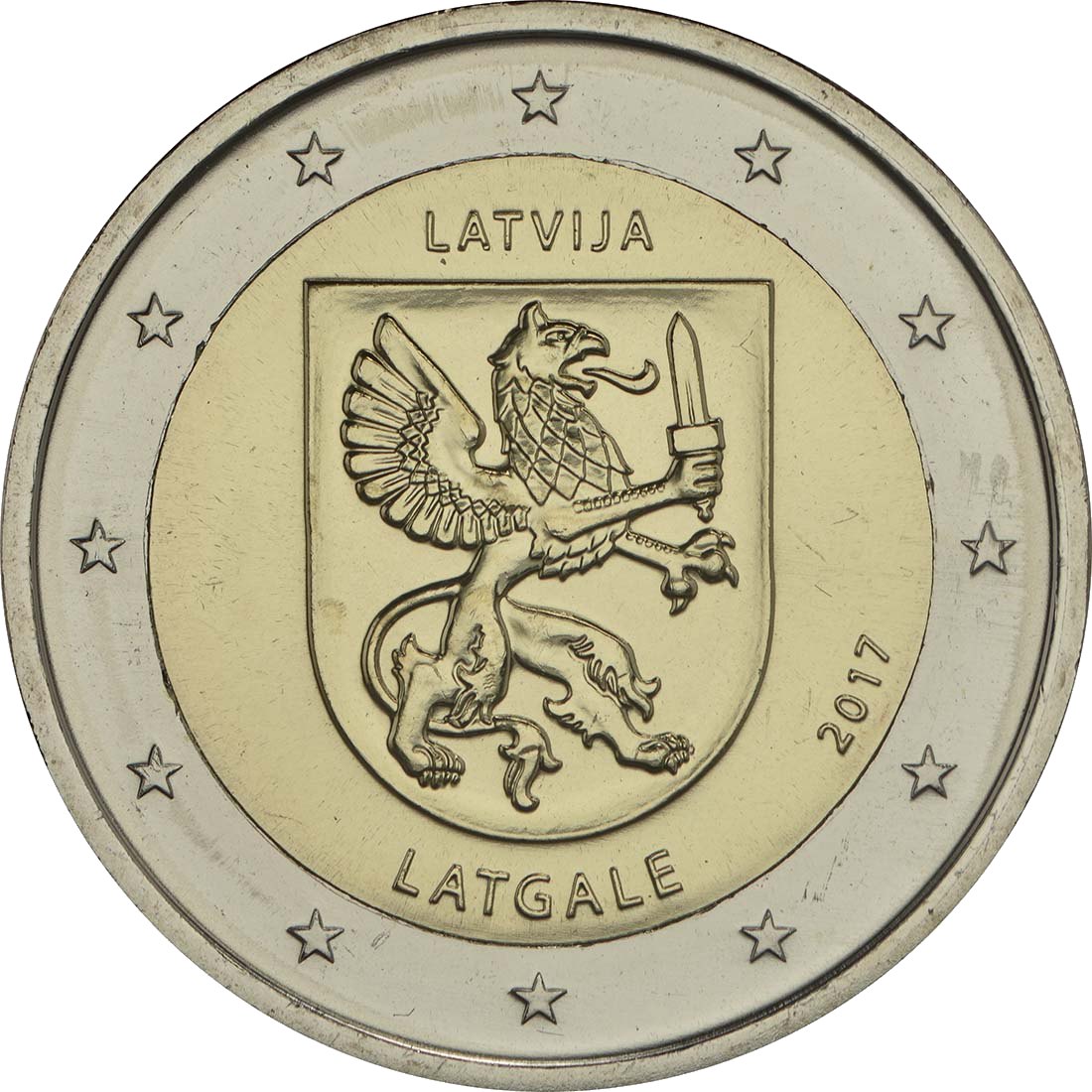 Lettonie 2017 – Série des régions : région de Latgale · Pièce commémorative de 2 euros Revers