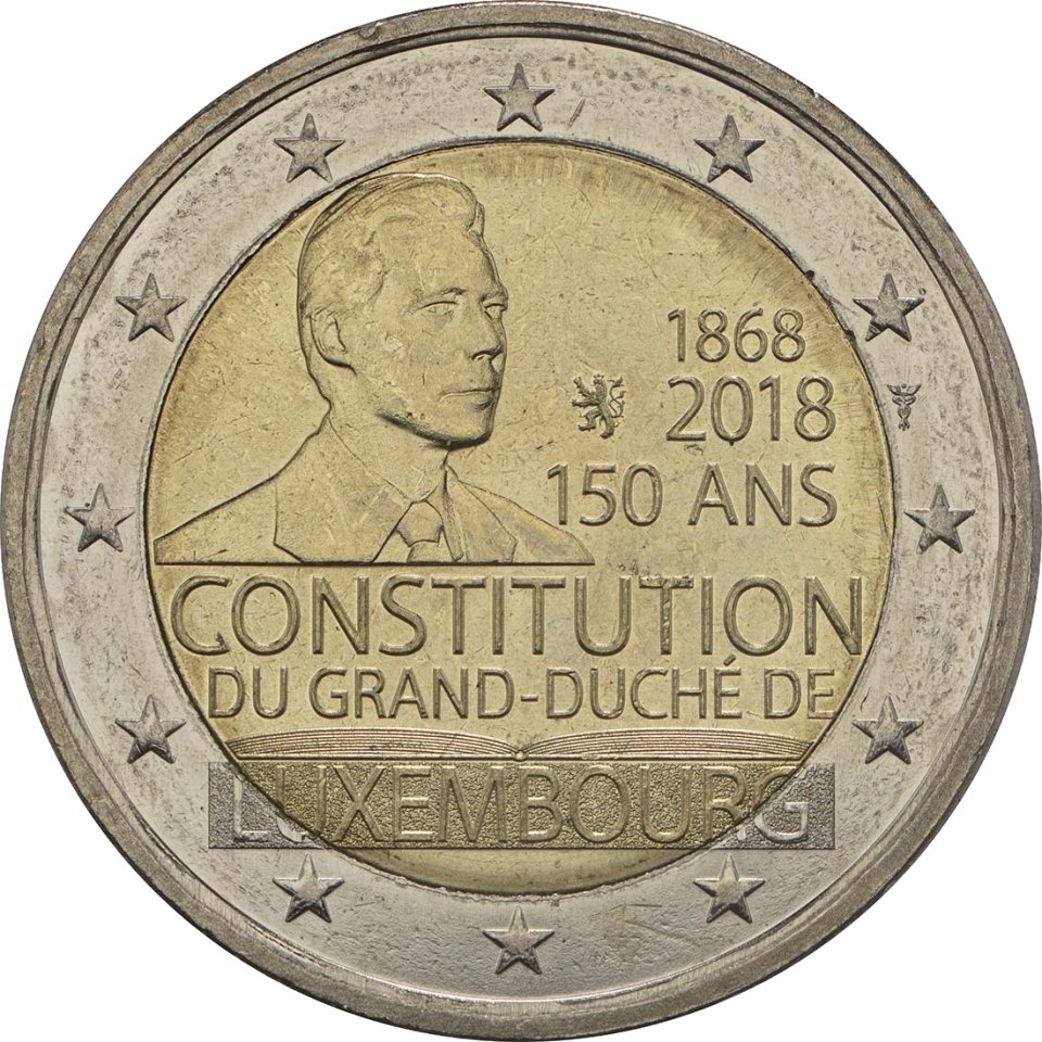 Luxemburg 2018 150. Jahrestag der Luxemburger Verfassung – Rückseite