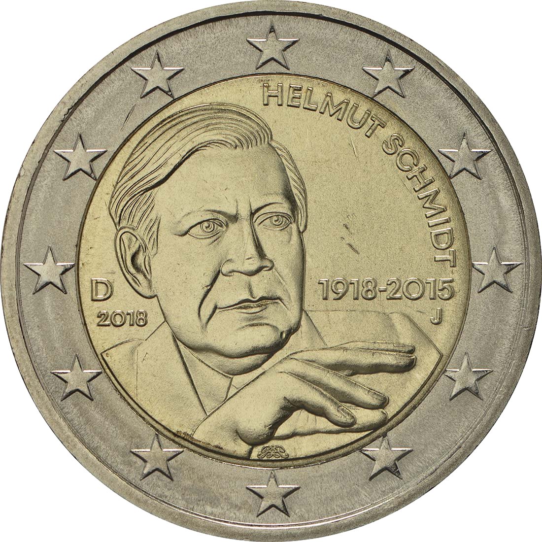 Deutschland 2018 100. Geburtstag von Helmut Schmidt – Rückseite