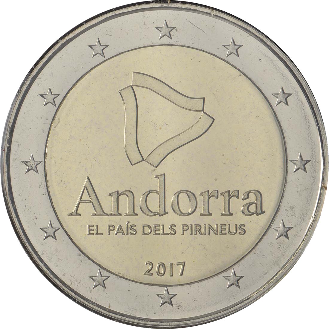 Andorra 2017 – Šalis Pirėnuose · 2 eurų proginė moneta Reversas