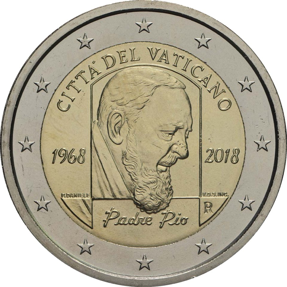 Vatikan 2018 50. Todestag von Pater Pio – Rückseite