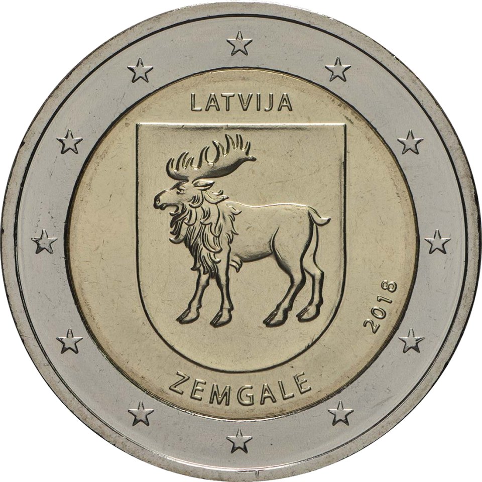 2-Euro-Münze Lettland 2018: Serie Regionen: Region Zemgale