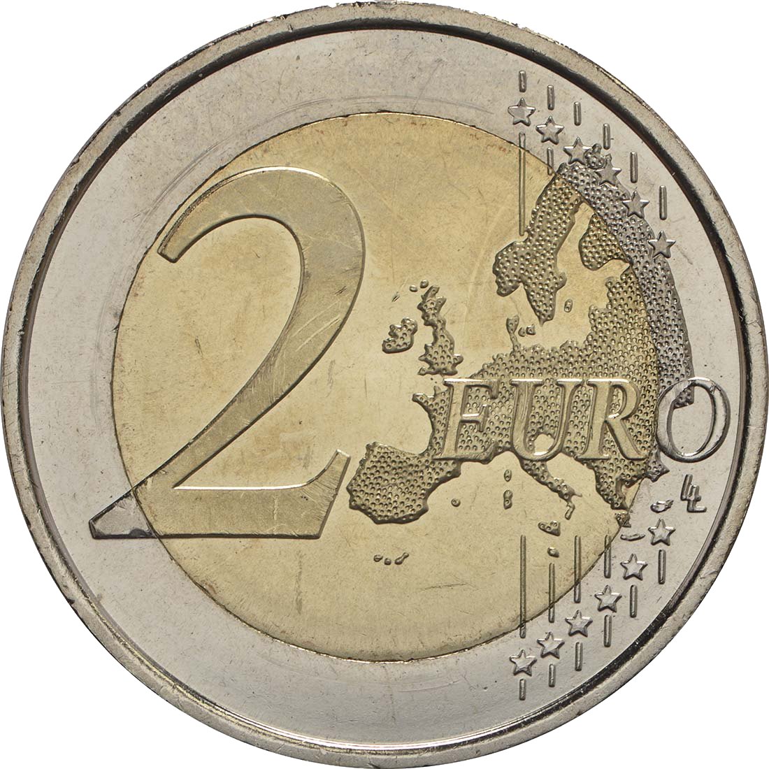 Испания 2018 – 50-ият рожден ден на крал Felipe VI · Възпоменателна монета от 2 евро Аверс