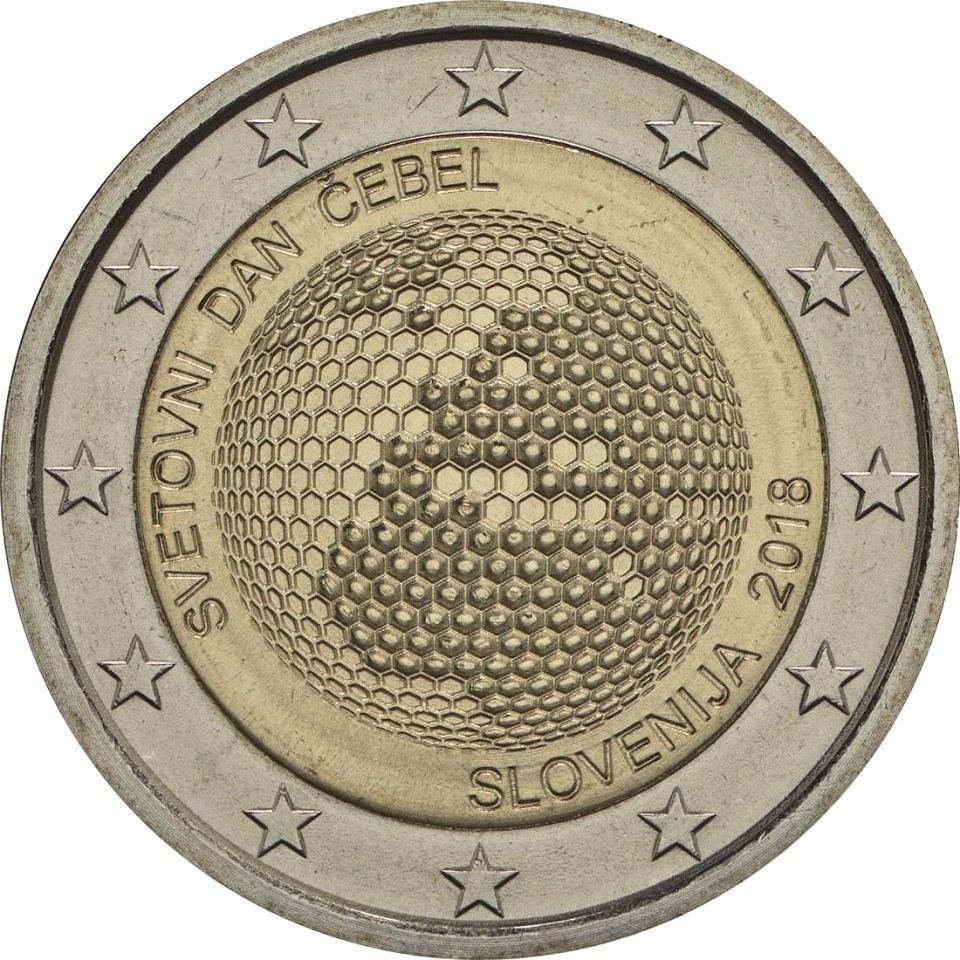 2-Euro-Münze Slowenien 2018: Weltbienentag