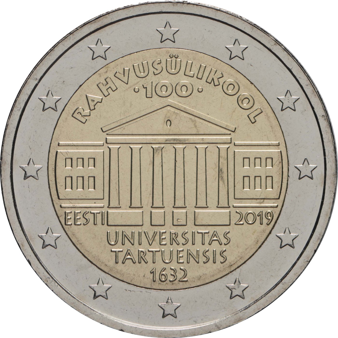 Estland 2019 100. Jahrestag der Gründung der estnischsprachlichen Universität Tartu – Rückseite