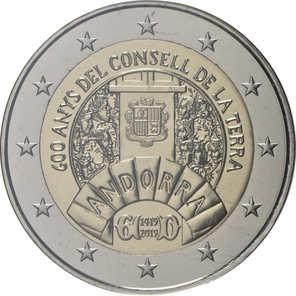 Andorra 2019 600. Jahrestag des Consell de la Terra – Rückseite