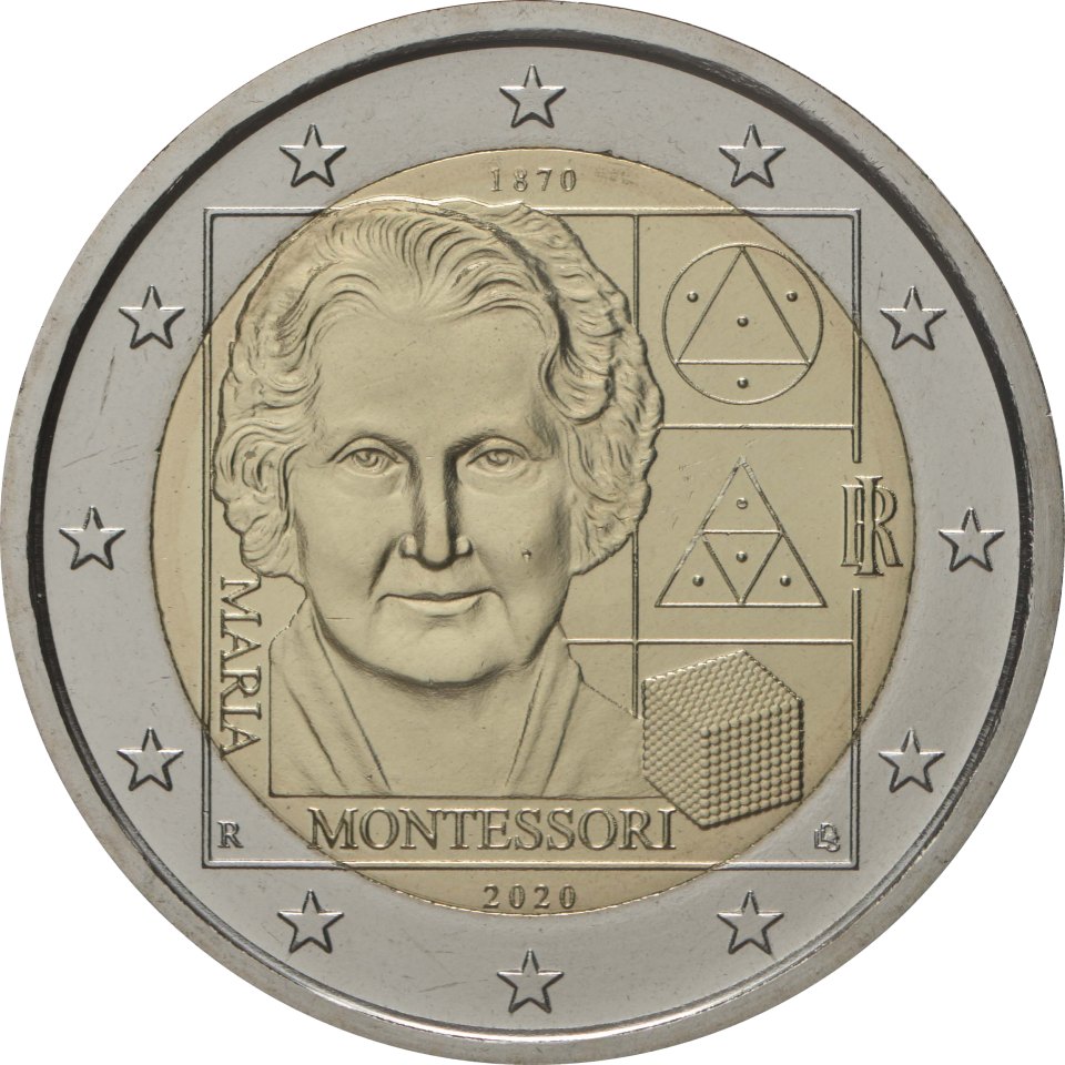 2-Euro-Münze Italien 2020: 150. Geburtstag von Maria Montessori