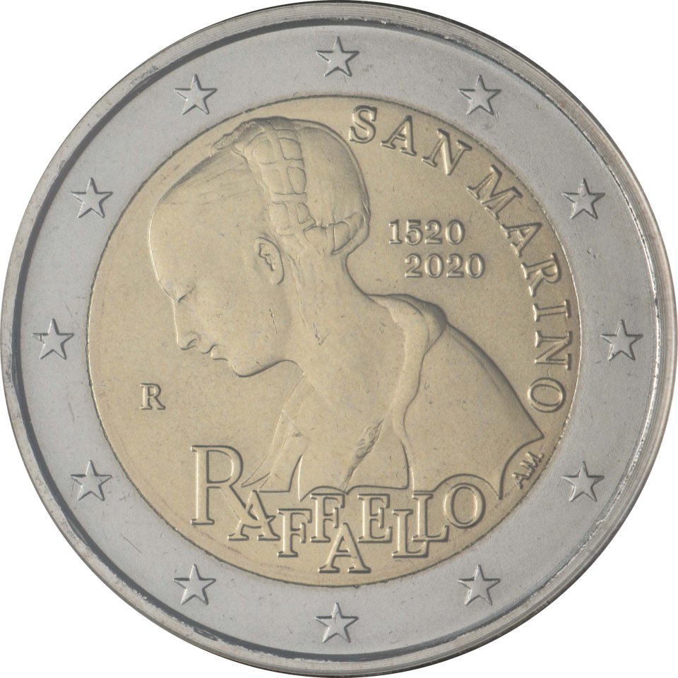 San Marino 2020 500. Todestag von Raffael – Rückseite