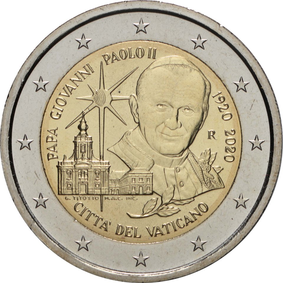 Vatikan 2020 100. Geburtstag von Johannes Paul II – Rückseite