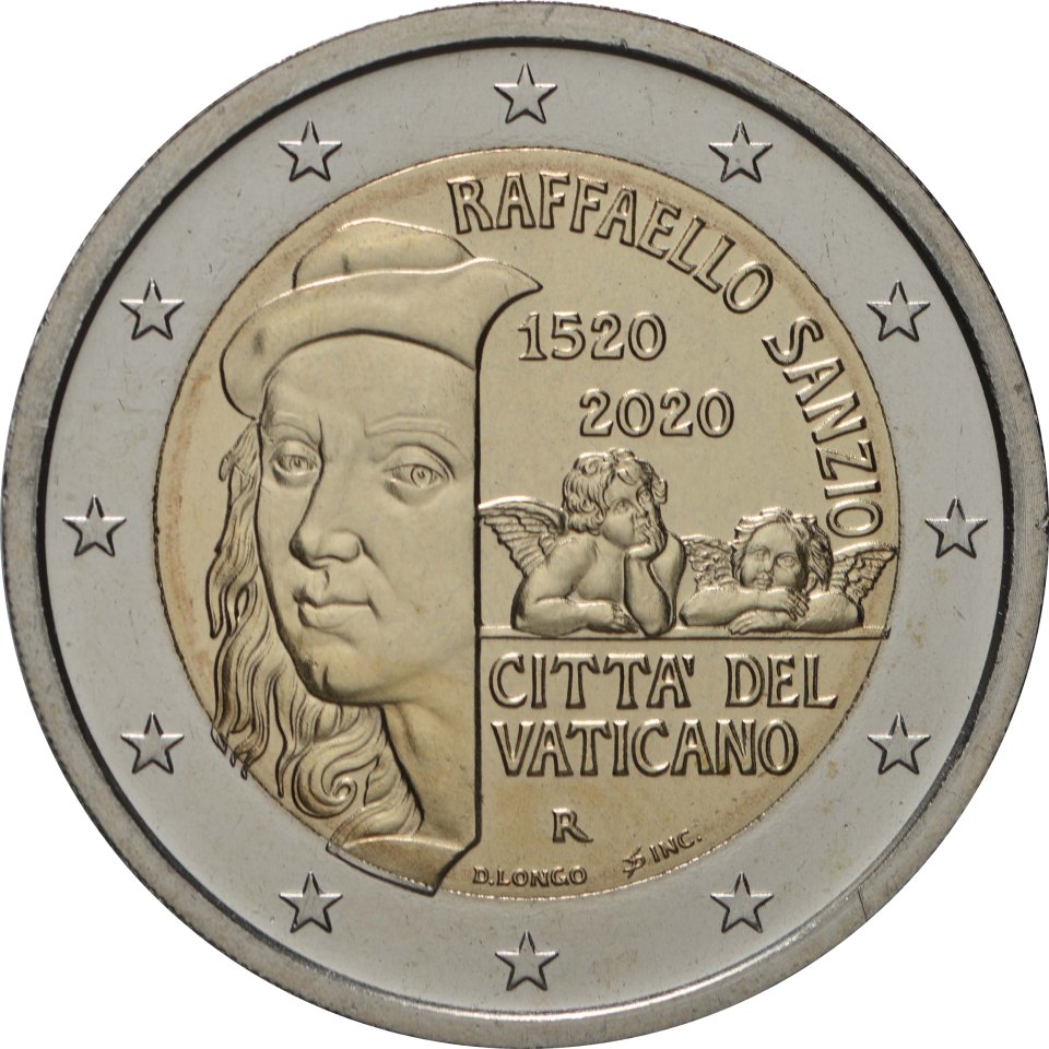Vatikan 2020 500. Todestag von Raffael – Rückseite