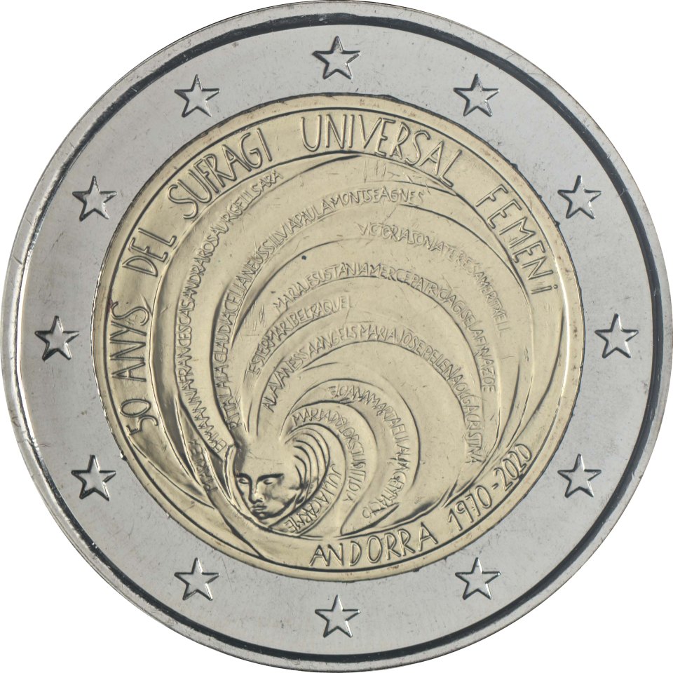 Andorra 2020 50 Jahre Allgemeines Frauenwahlrecht in Andorra – Rückseite