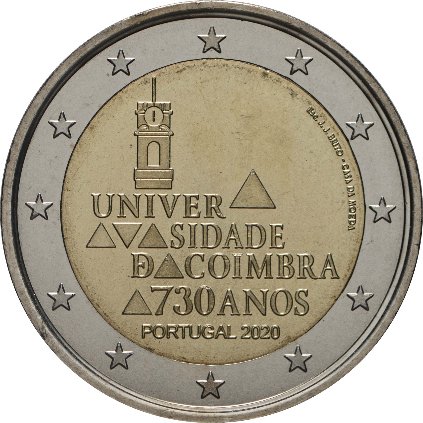 Portugal 2020 730. Jahrestag der Gründung der Universität von Coimbra – Rückseite