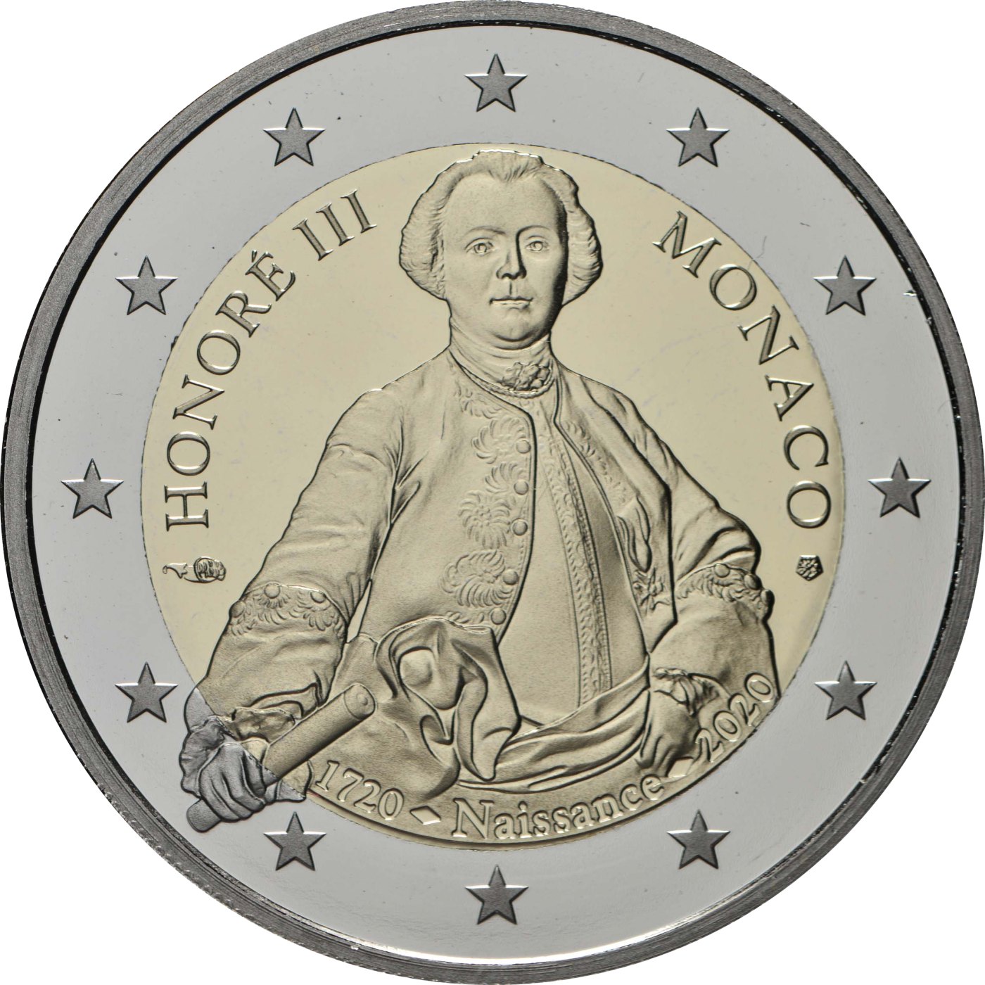 Monaco 2020 300. Geburtstag von Prince Honoré III – Rückseite