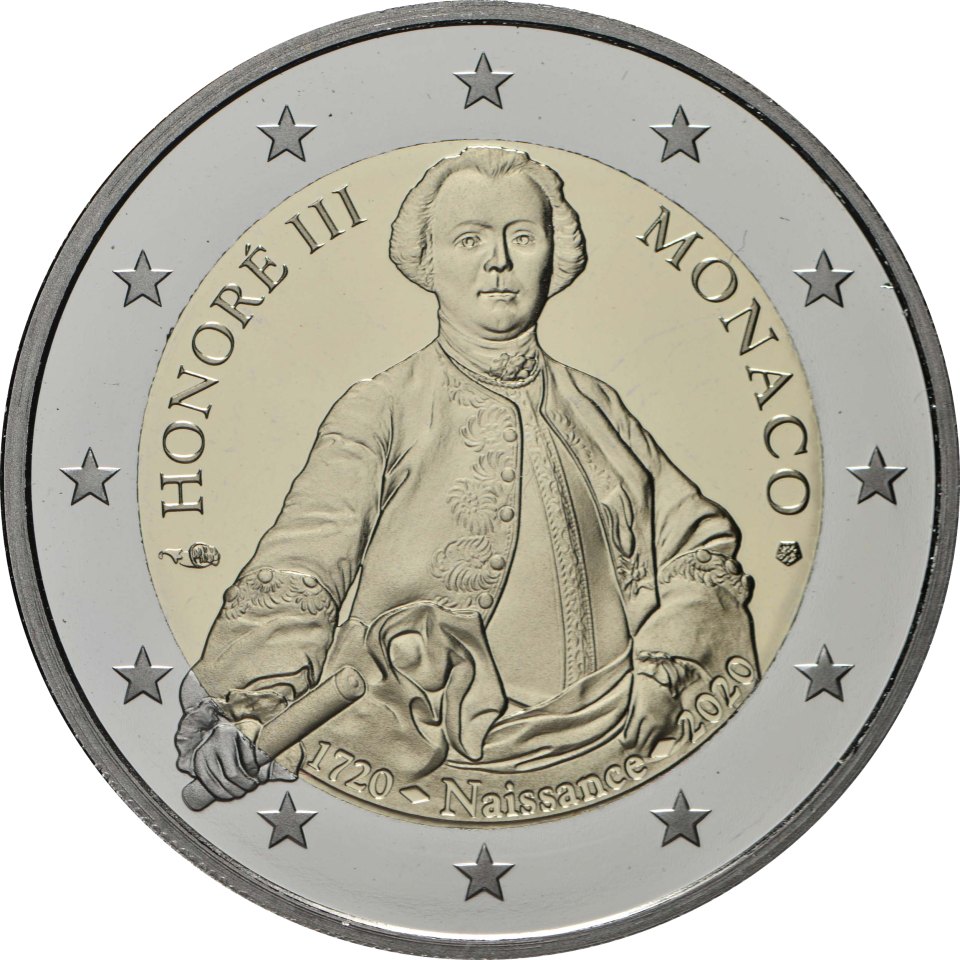 Monaco 2020 300. Geburtstag von Prince Honoré III – Rückseite