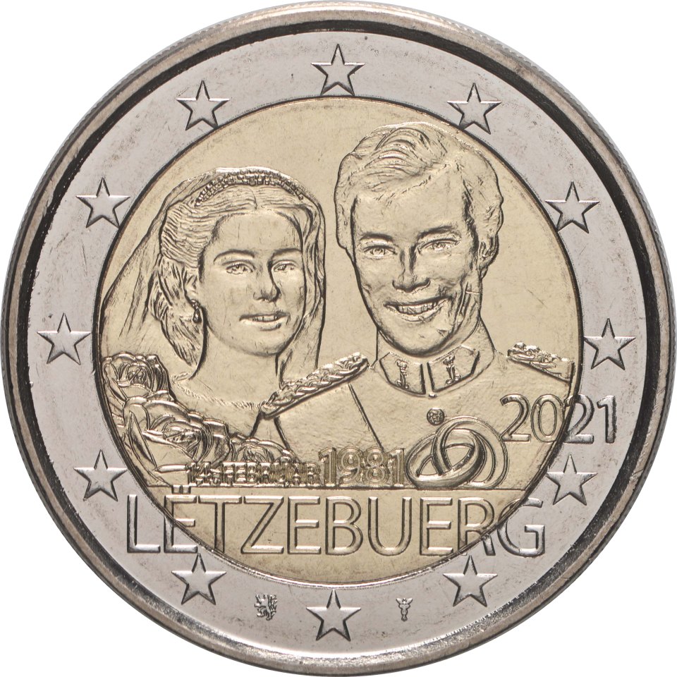 Luxemburg 2021 40. Hochzeitstag des großherzoglichen Paares – Rückseite