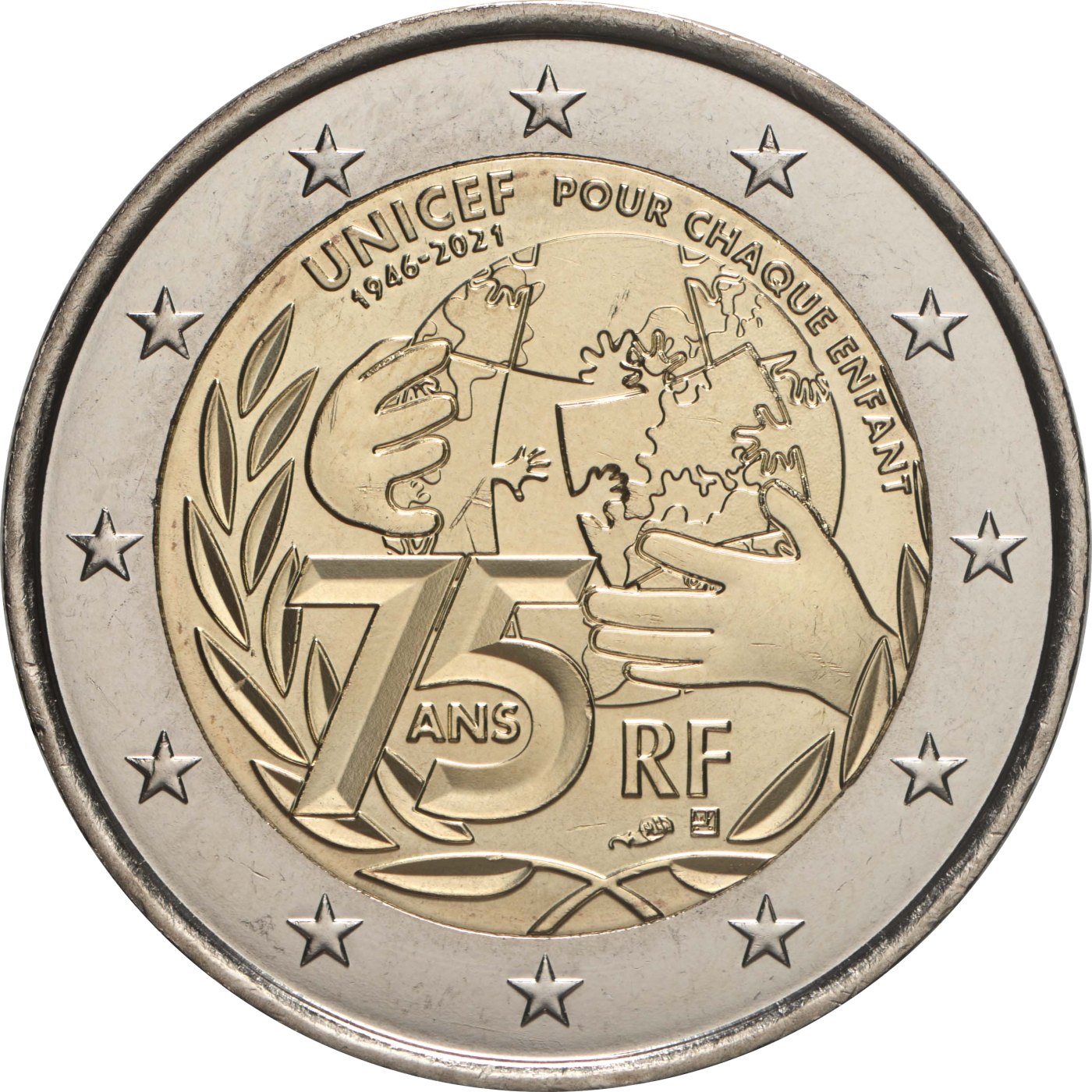 Frankreich 2021 75 Jahre UNICEF – Rückseite