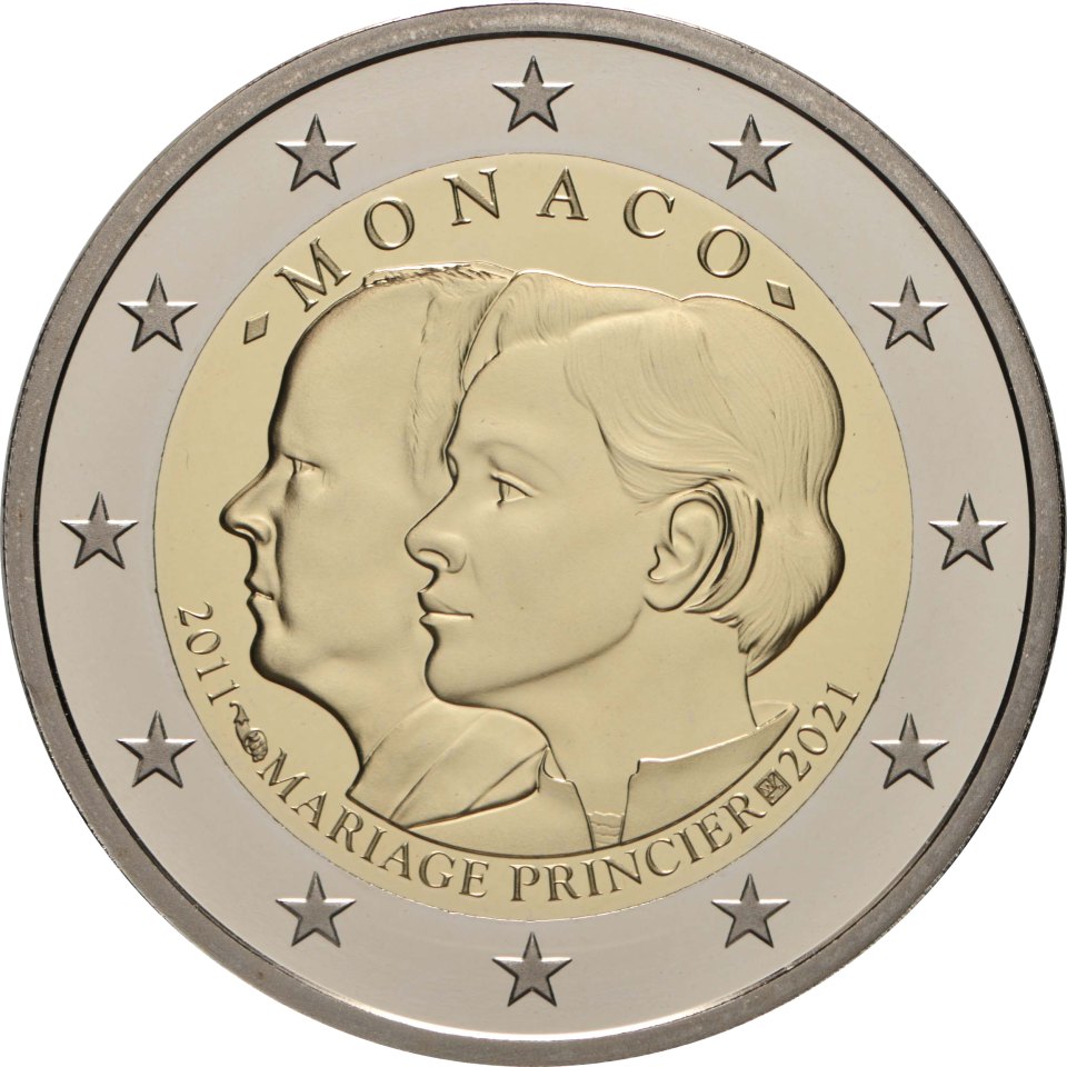 Monaco 2021 10. Hochzeitstag von Fürst Albert II und Fürstin Charlène – Rückseite