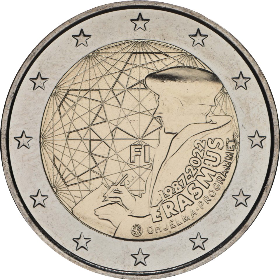 2-Euro-Münze Finnland 2022: 35 Jahre Erasmus-Programm