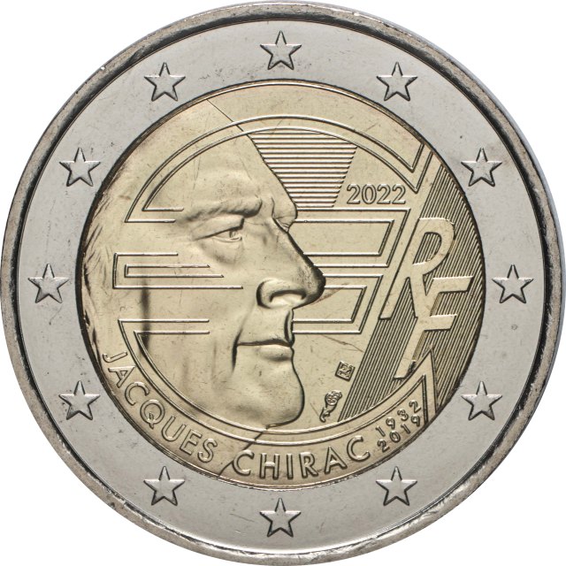 Frankreich 2022 – Jacques Chirac, 20 Jahre Euro-Bargeldumstellung