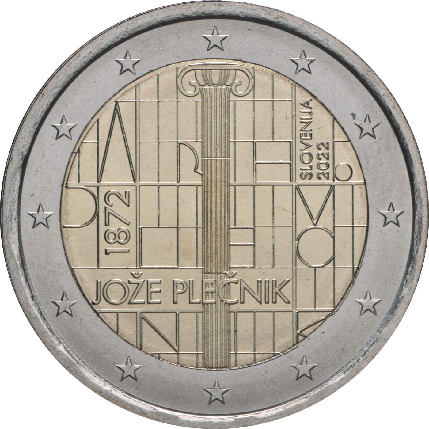 Slowenien 2022 150. Geburtstag des Architekten Jože Plečnik – Rückseite