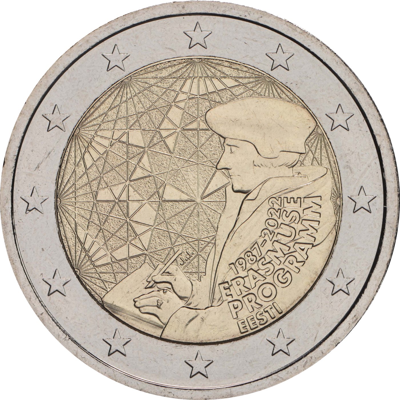 Estonia 2022 – 35 años del programa Erasmus · Moneda conmemorativa de 2 euros Revers