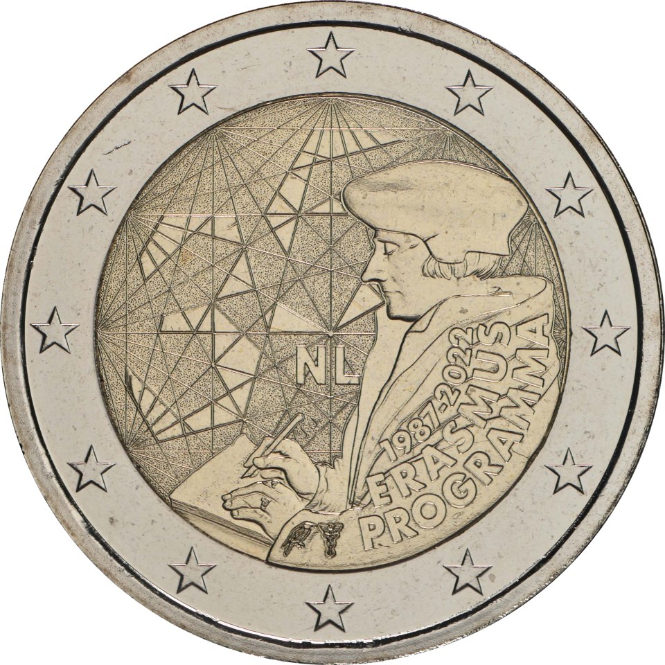 2-Euro-Münze Niederlande 2022: 35 Jahre Erasmus-Programm