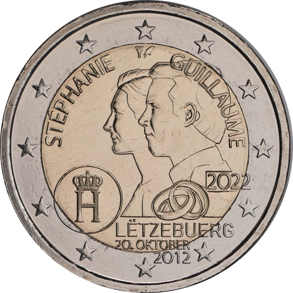 Luxemburg 2022 10. Hochzeitstag von Erbgroßherzog Guillaume und Erbgroßherzogin Stephanie – Rückseite