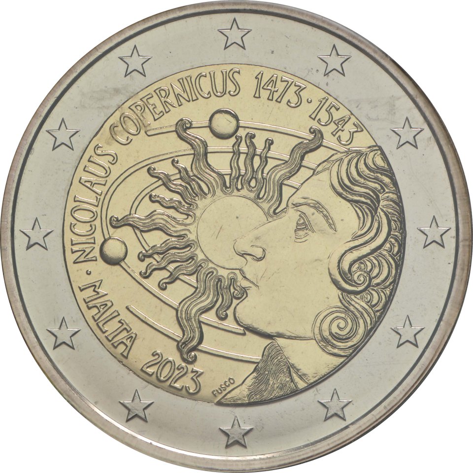 Malta 2023 550. Geburtstag von Nikolaus Kopernikus – Rückseite