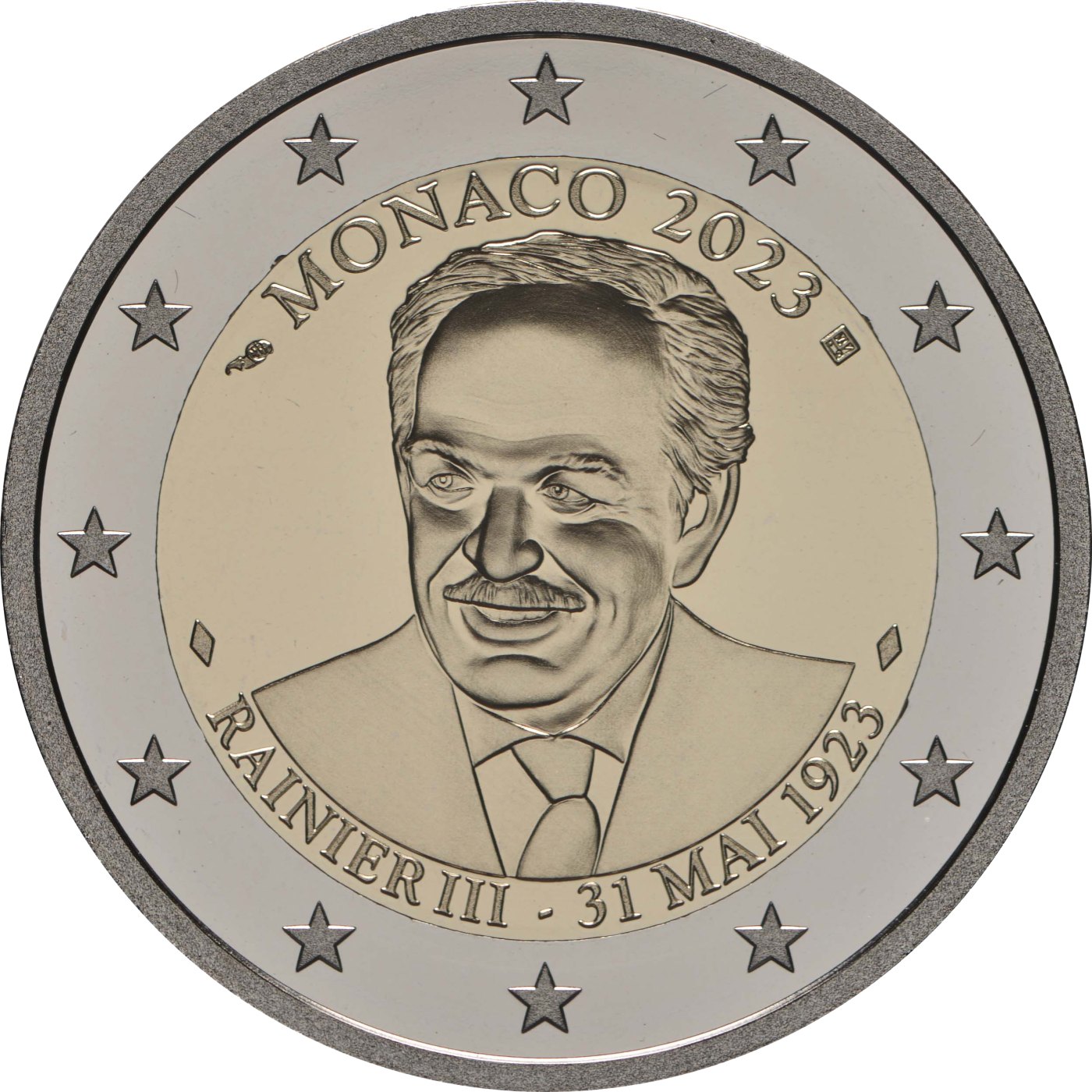 Monaco 2023 100. Geburtstag von Fürst Rainier III – Rückseite