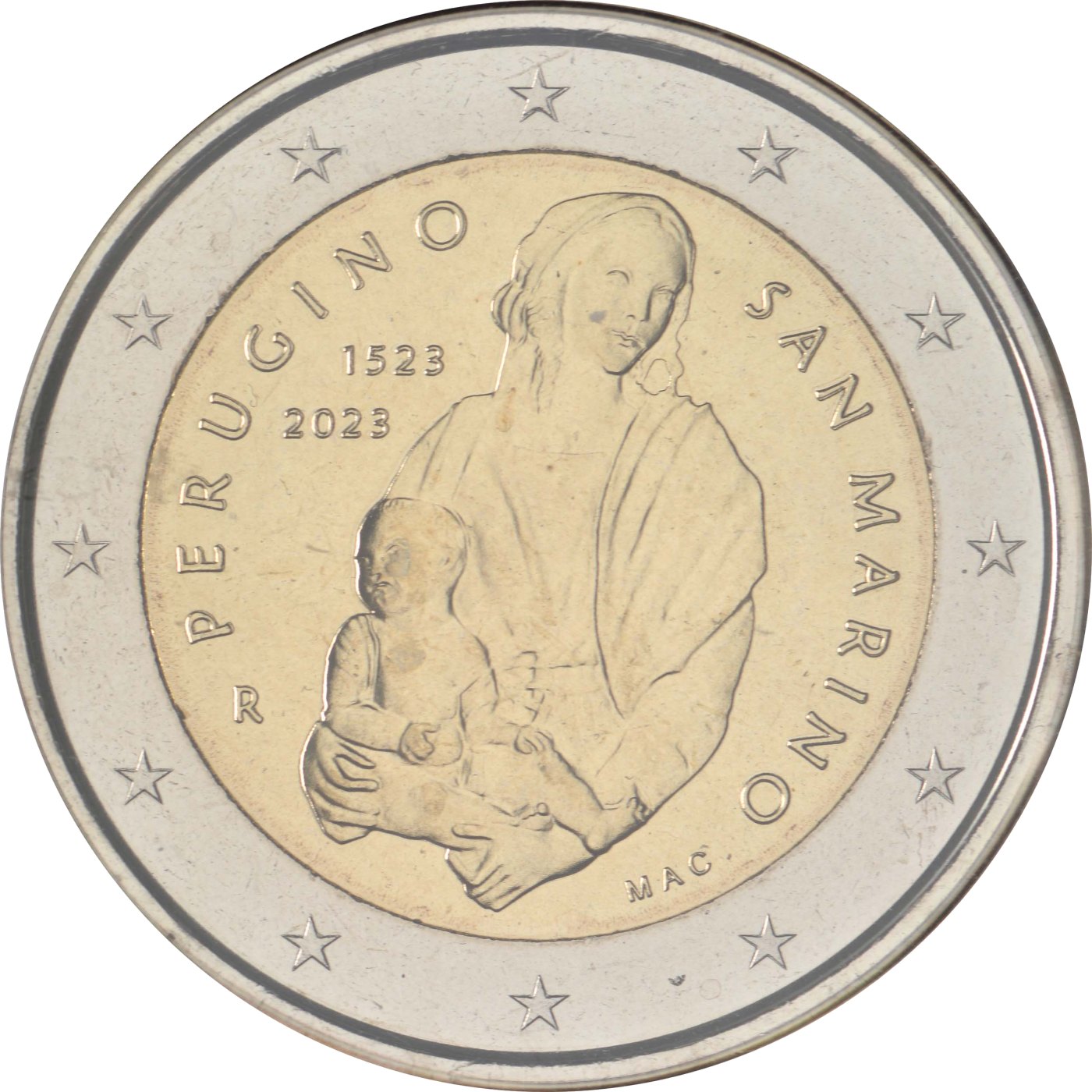 San Marino 2023 500. Todestag von Perugino – Rückseite