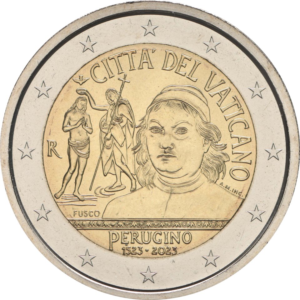 Vatikan 2023 500. Todestag von Pietro Perugino – Rückseite