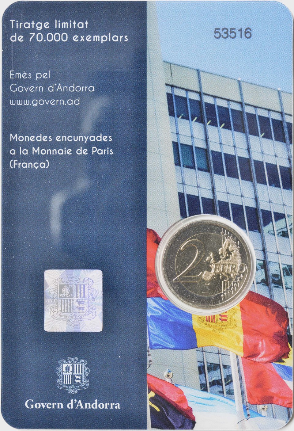 Andorra 2023 30. Jahrestag des Beitritts Andorras zur UNO – Zertifikat