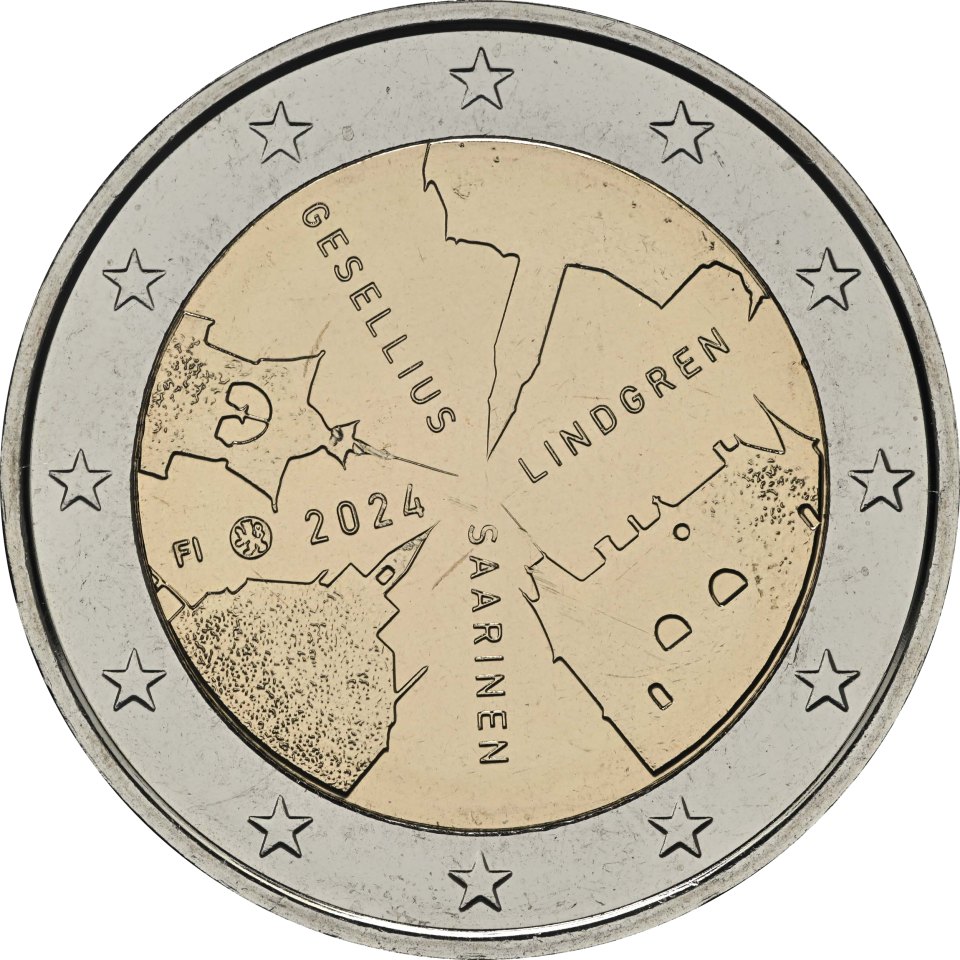 2-Euro-Münze Finnland 2024: Gesellius, Lindgren, Saarinen - Finnische Architektur