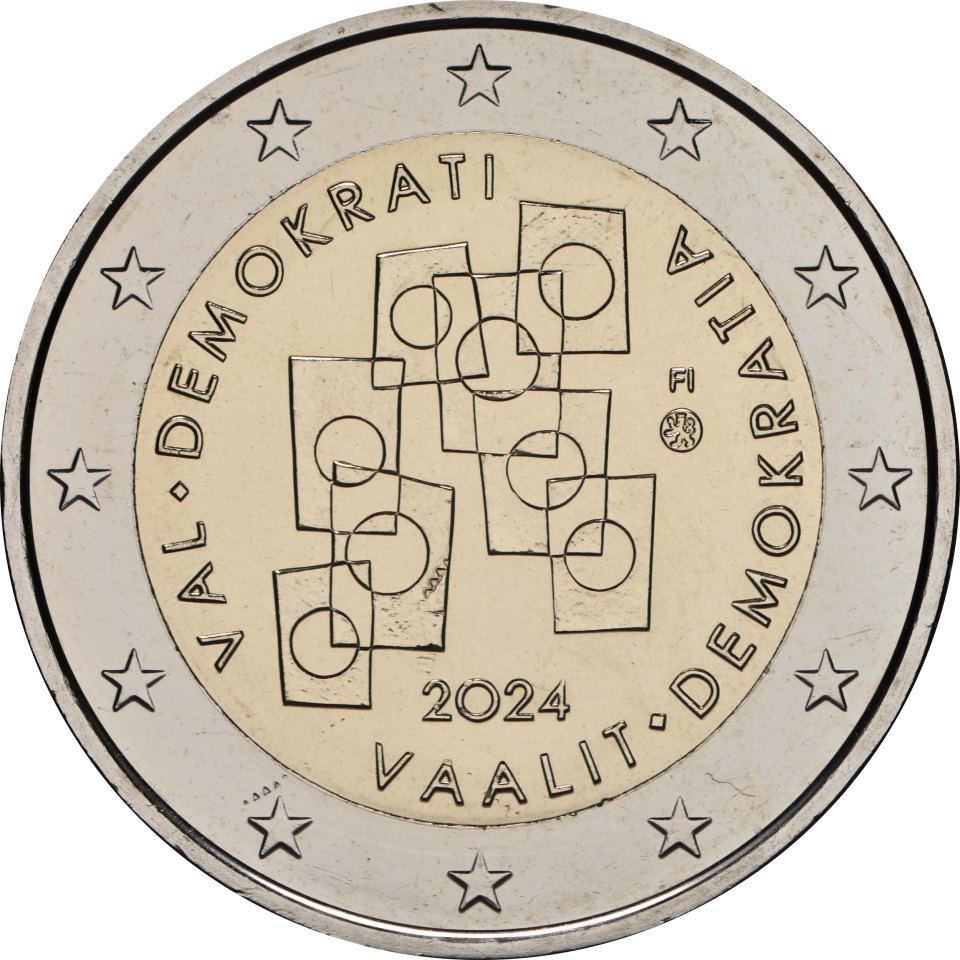 2-Euro-Münze Finnland 2024: Wahlen als Grundlage der Demokratie