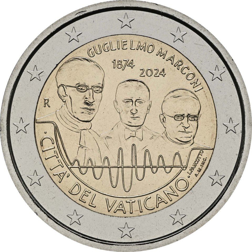 Vatikan 2024 150. Geburtstag von Guglielmo Marconi – Rückseite