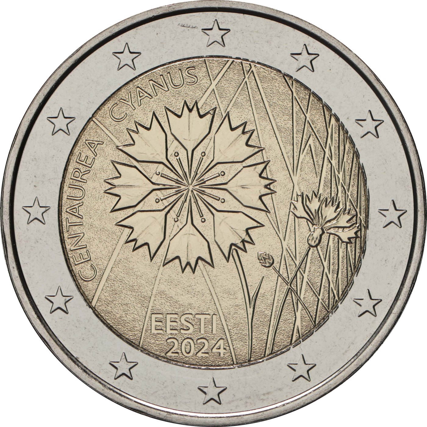 Естония 2024 – Метличината, националното цвете на Естония · Възпоменателна монета от 2 евро Реверс