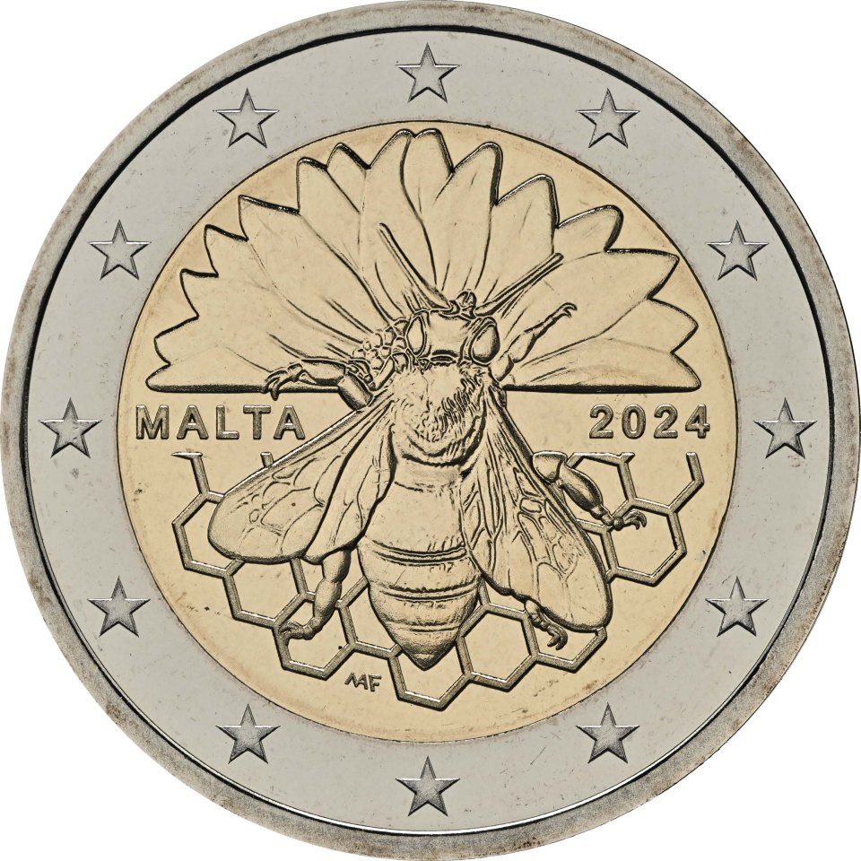 Malta 2024 Die maltesische Honigbiene Serie: Einheimische Arten – Rückseite