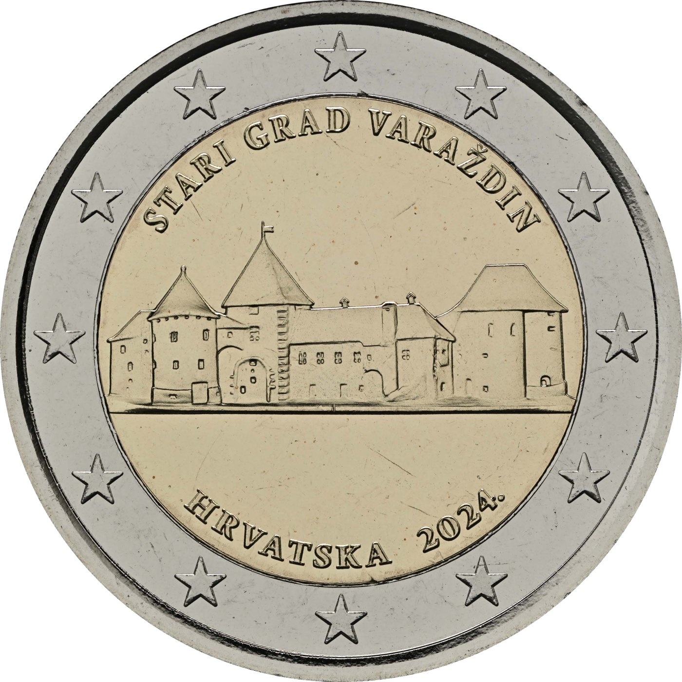 Horvaatia 2024 – Varaždin (sari: Horvaatia linnad) · 2-eurone meenemünt Tagakülg