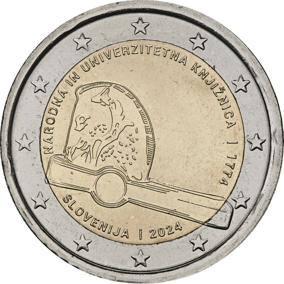 2-Euro-Münze Slowenien 2024: 250-jähriges Jubiläum der National- und Universitätsbibliothek