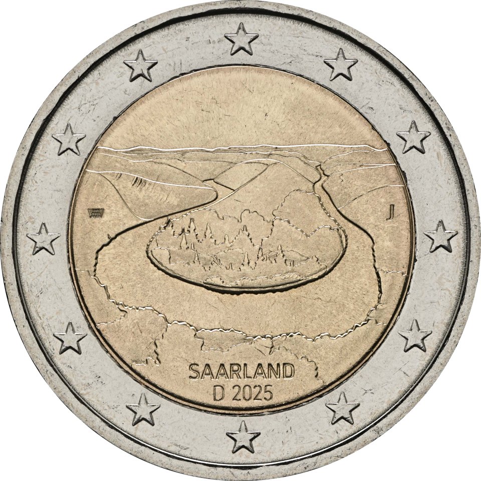 Deutschland 2025 Saarland - Saarschleife (Serie: Bundesländer II, 3. Ausgabe) – Rückseite