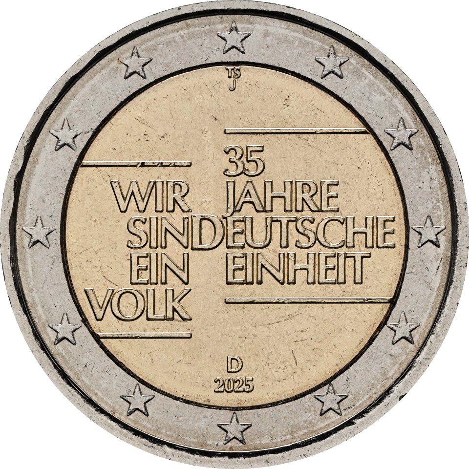 Deutschland 2025 35 Jahre Deutsche Einheit (Serie: Einigkeit und Recht und Freiheit, 1. Ausgabe) – Rückseite