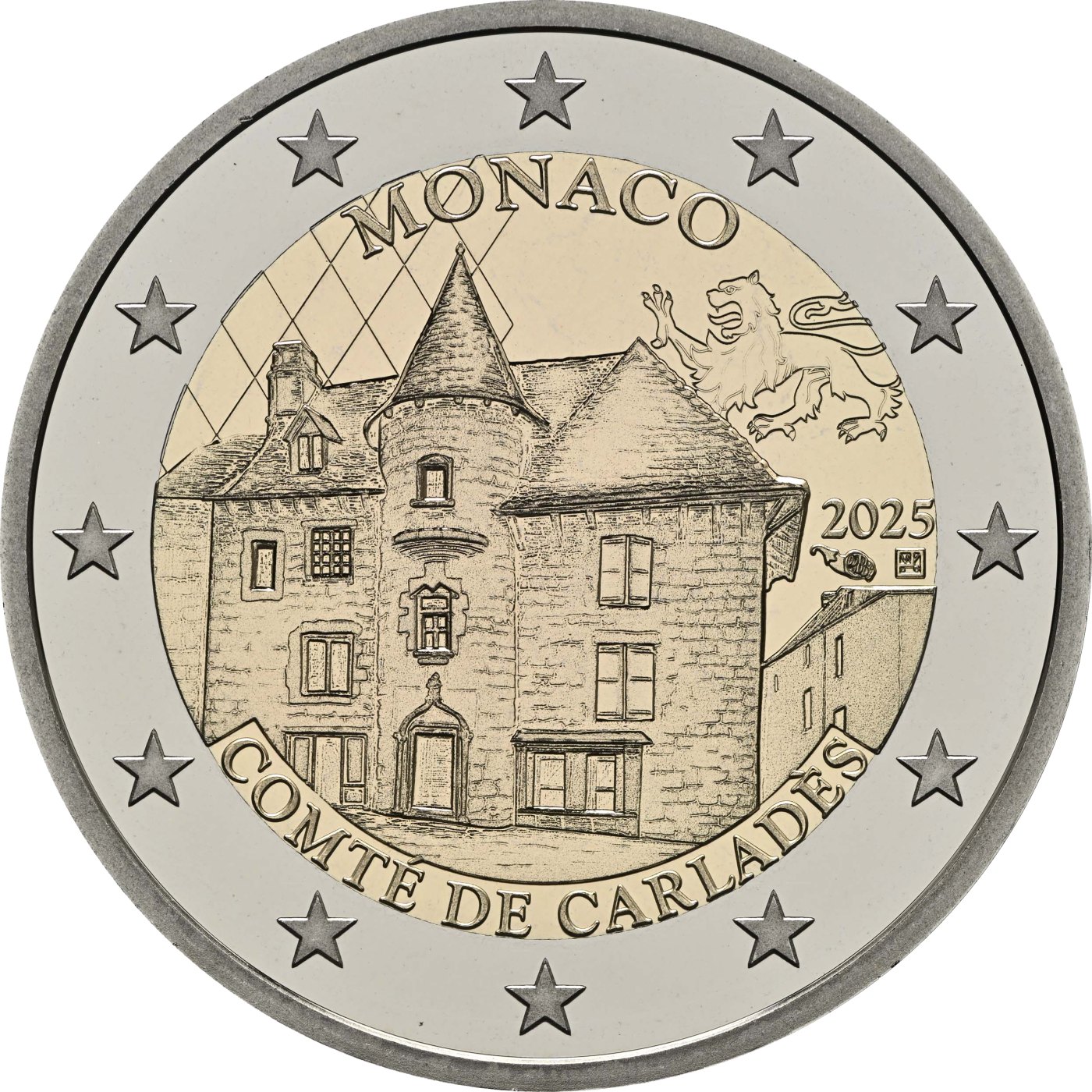 Monaco 2025 – Ex feudo di Carladès · Moneta commemorativa da 2 euro Verso