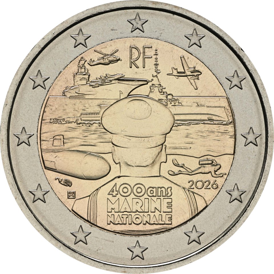 Frankreich 2026 400 Jahre französische Marine – Rückseite
