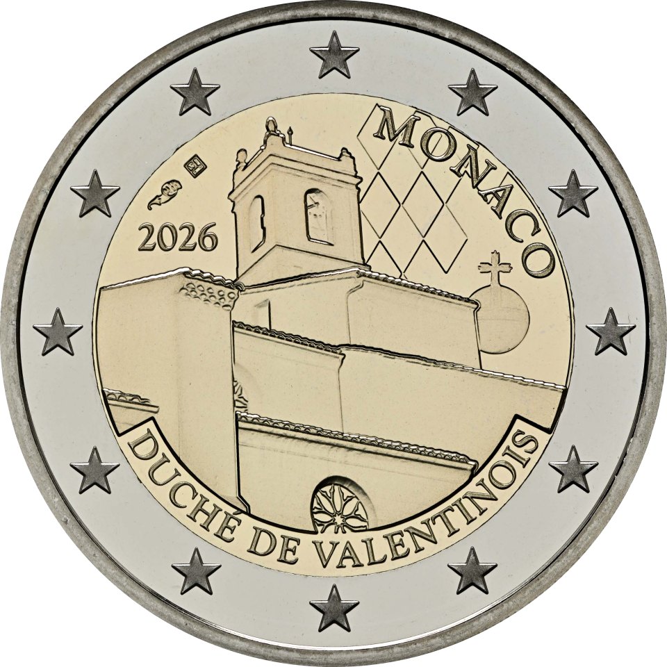 Monaco 2026 Herzogtum Valentinois – Rückseite