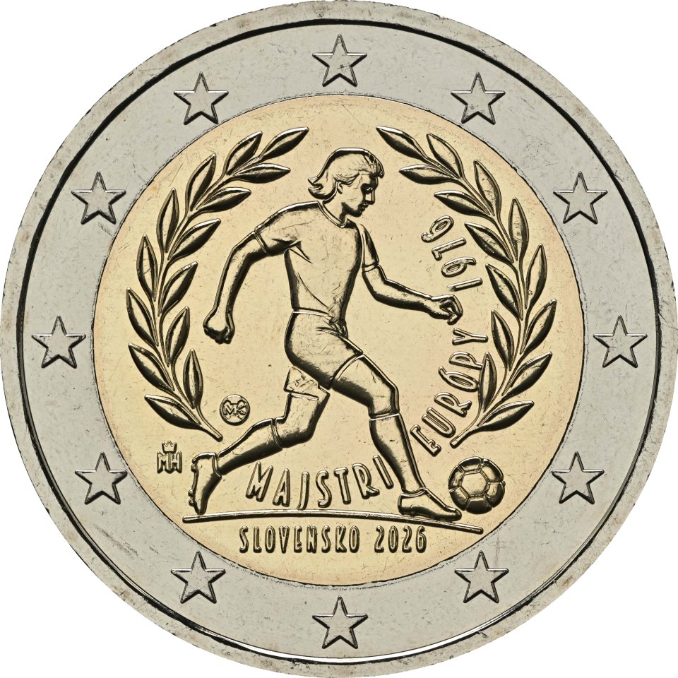 Slowakei 2026 50. Jahrestag des Sieges der tschechoslowakischen Fußballmannschaft bei der EM1976 – Rückseite