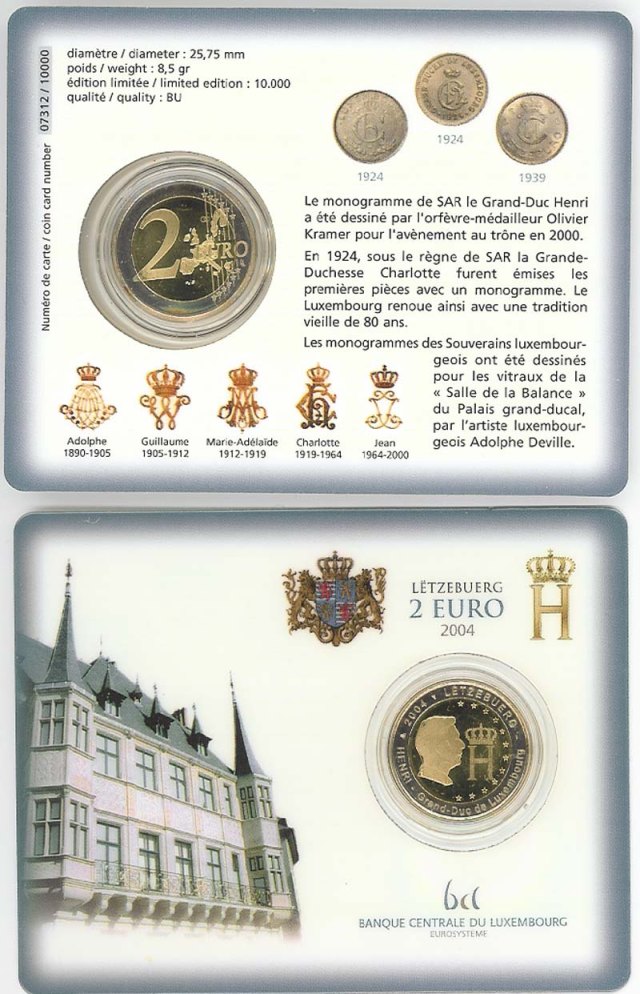 Luxemburg 2004 Monogramm Großherzog Henri – Übersicht