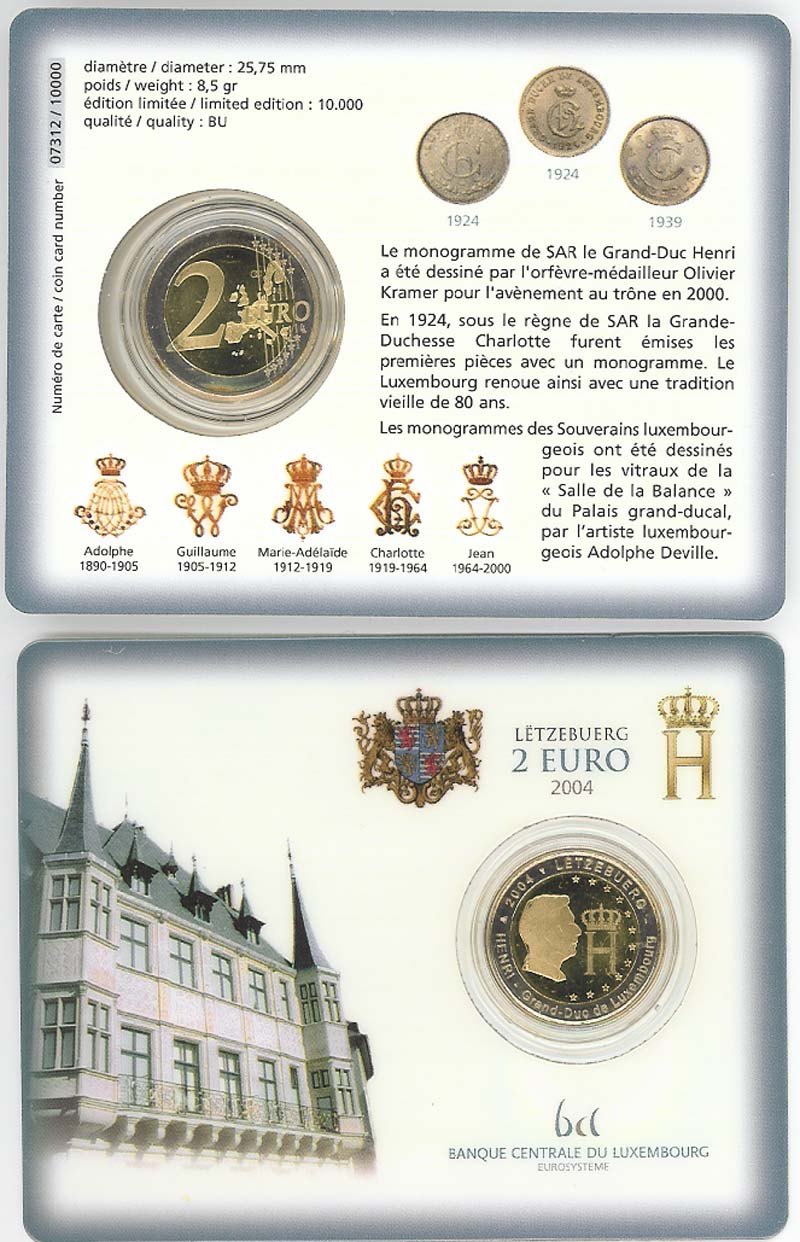 Luxemburg 2004 Monogramm Großherzog Henri – Übersicht