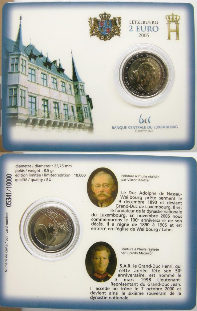 Luxemburg 2005 Großherzöge Henri und Adolphe – Übersicht