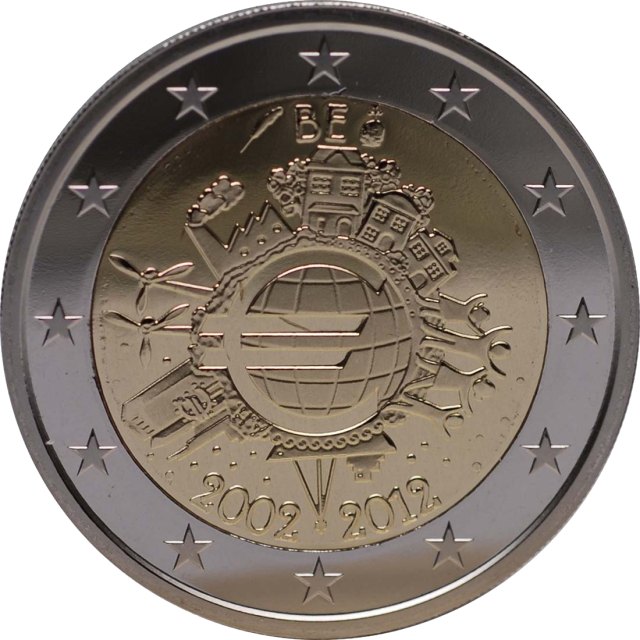 Belgien 2012 10 Jahre Euro-Bargeld – Rückseite